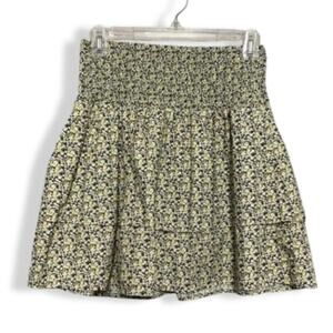 Vero Moda Mini Skirt Tiered Design Floral Smocked 100% Cotton Multicolor S NWOT